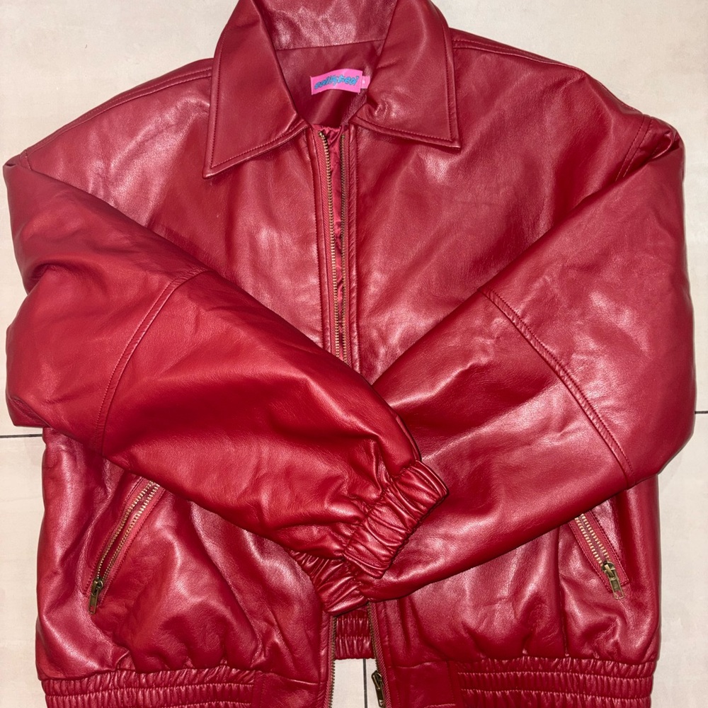 red leather edikted jacket